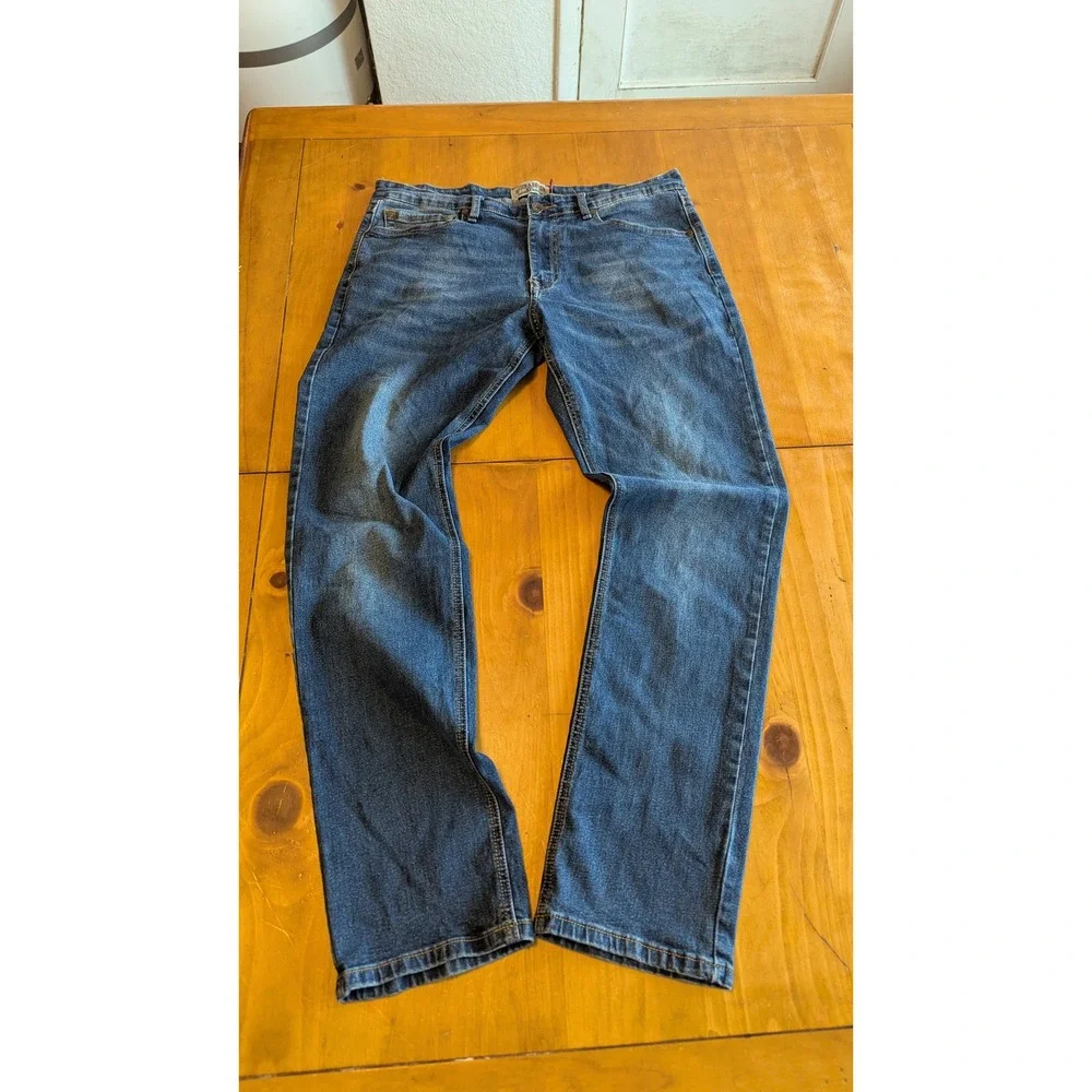 Hudson & Barrow NYC Mens Slim Stretch Jeans‎ Medium Wash Blue Size 34 Denim